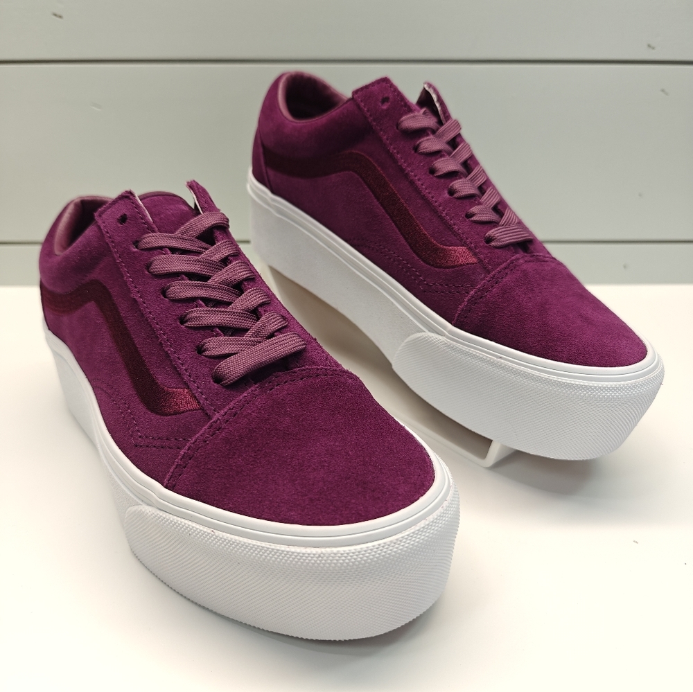 Vans Old Skool Stackform Mono Embroidery Dark Purple Plum Sneakers size Men's 6